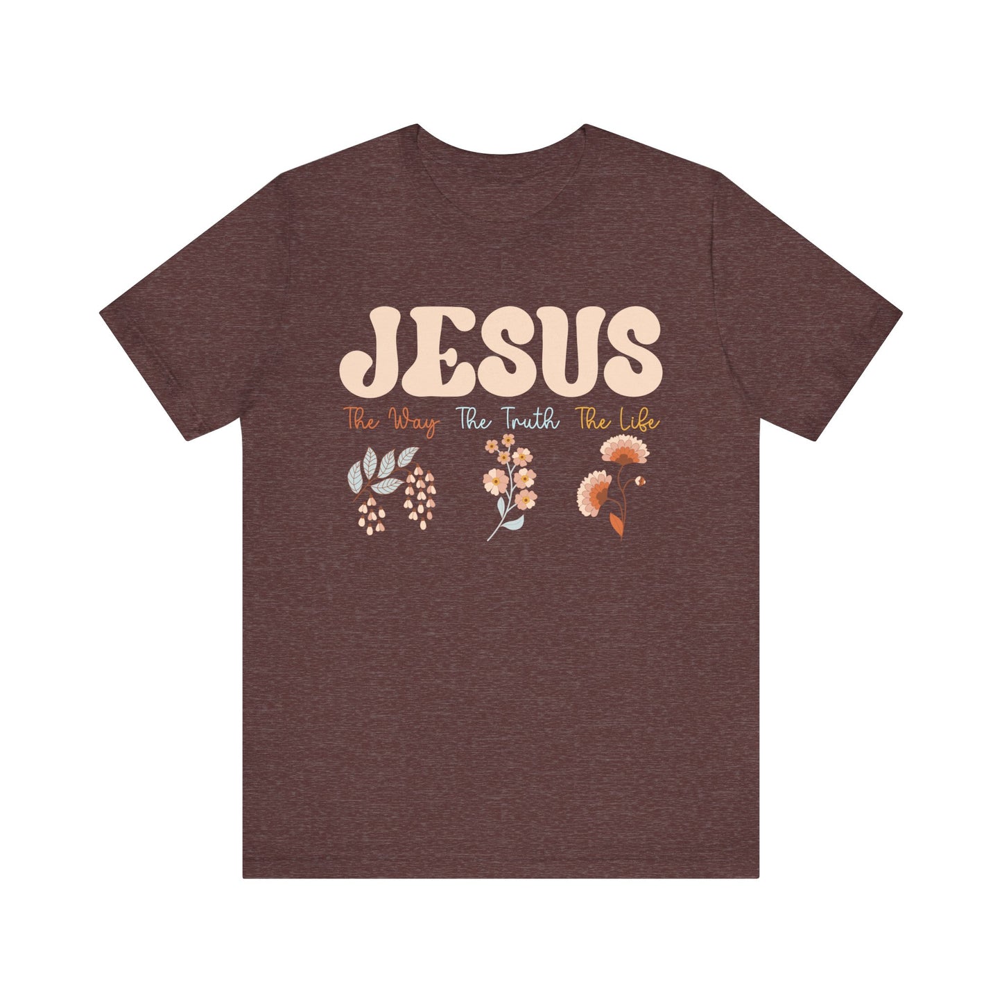 Jesus The Way The Truth The Life Shirt – Groovy Floral John 14:6 Christian Tee