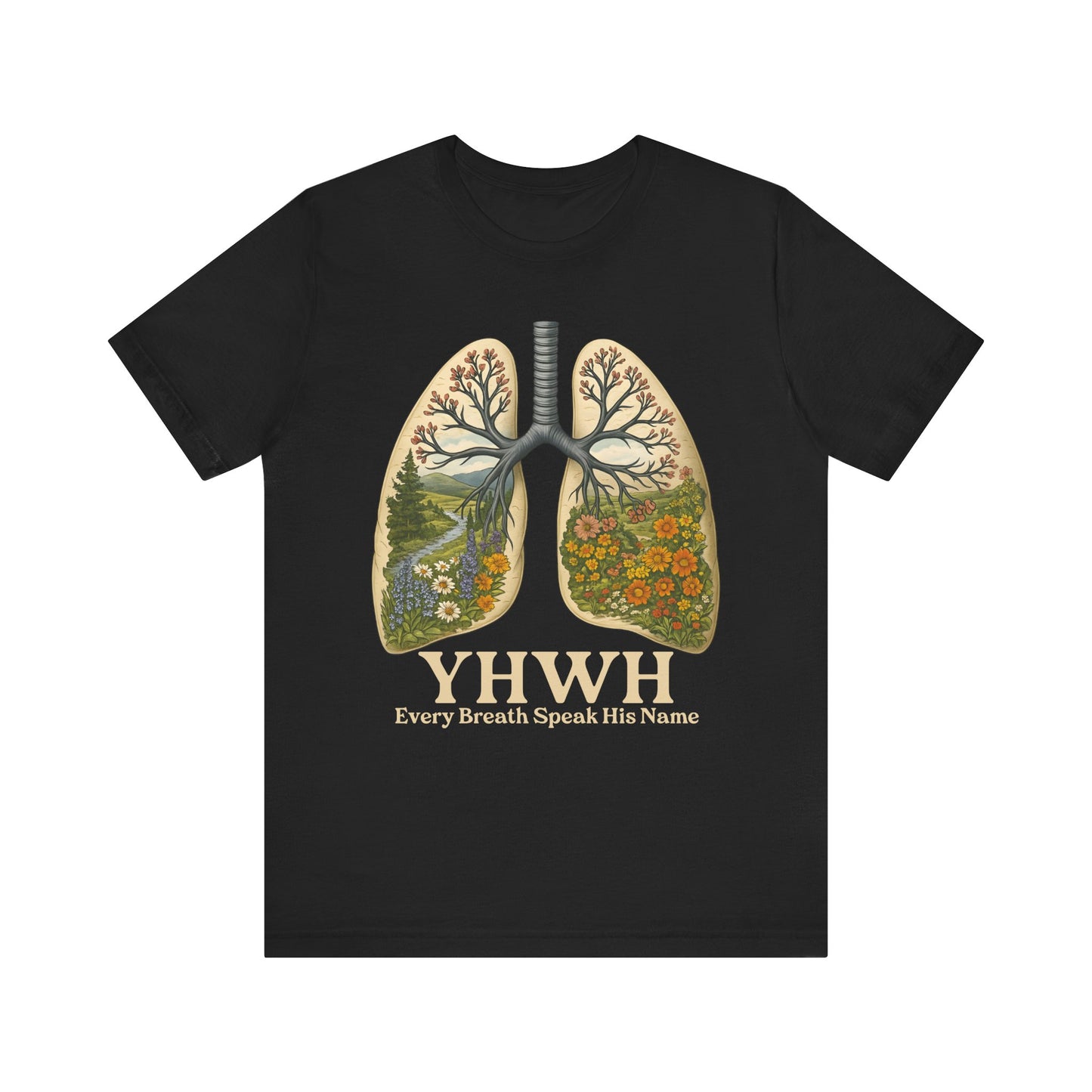 YHWH Every Breath Speaks His Name Shirt – Christian Forest Lungs Tee