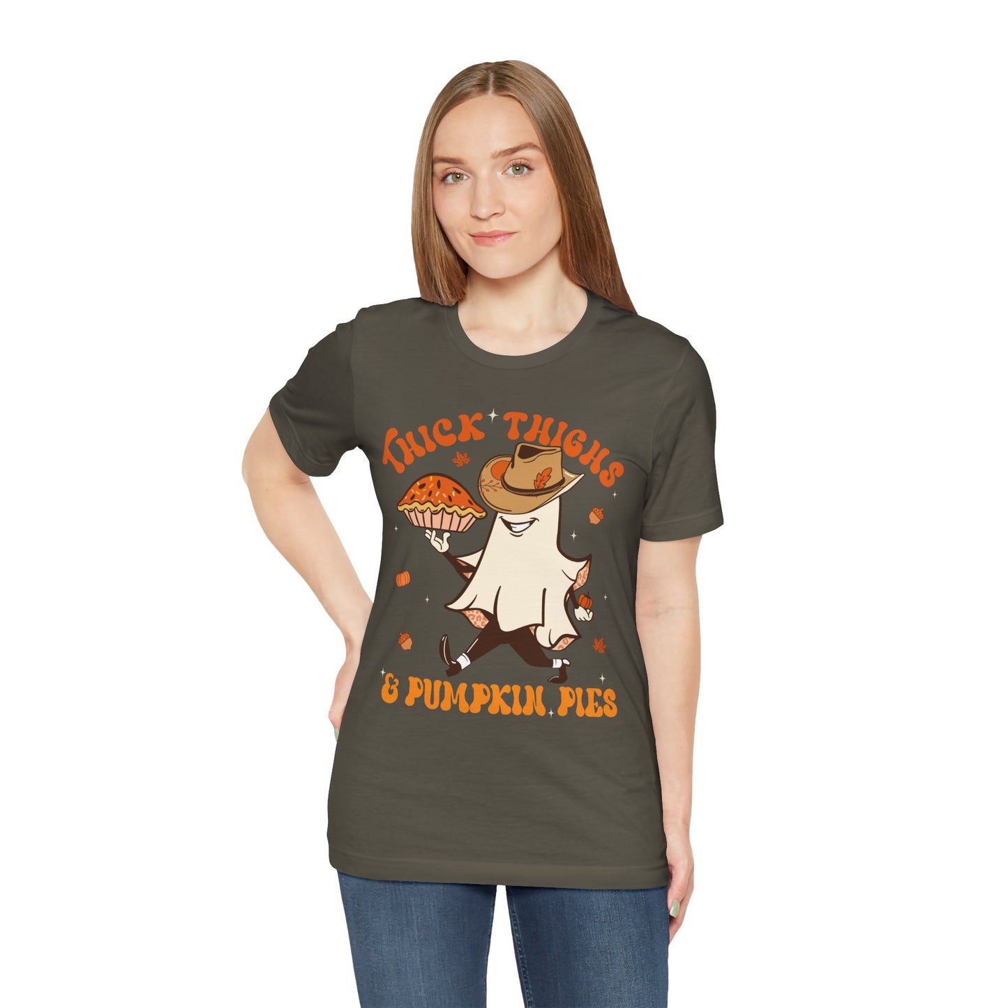 Thick Thighs Pumpkin Pies Shirt – Funny Howdy Ghost Western Halloween Tee