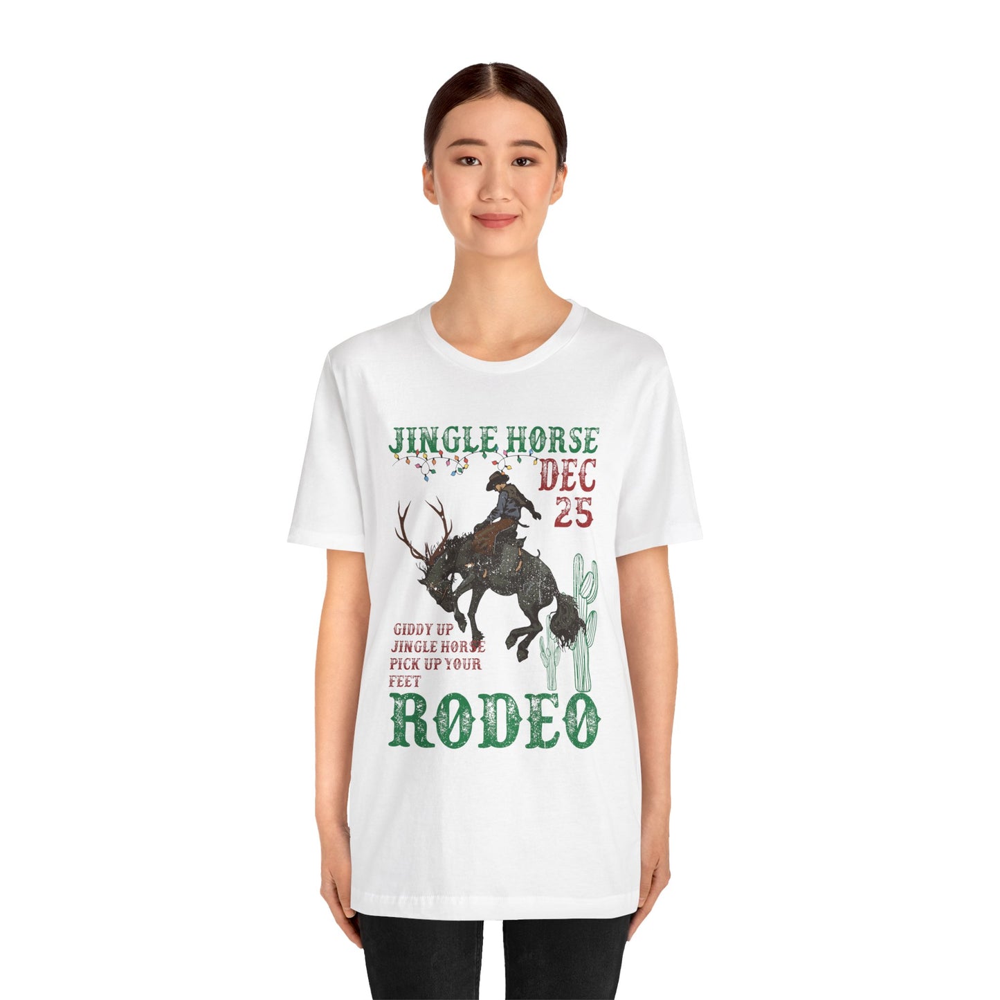 Giddy Up Jingle Horse Shirt – Western Rodeo Howdy Christmas Holiday Tee