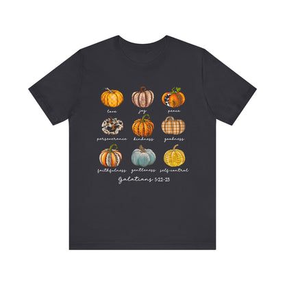 Pumpkin Buffalo Plaid Bible Verse Shirt – Galatians Christian Thanksgiving Tee