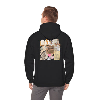 Jesus Paid It All Hoodie – Christian Collage Scrapbook Bible Verse Pullover