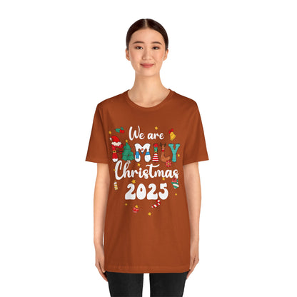 We Are Family Christmas 2025 Shirt – Groovy Snowman & Xmas Tree Matching Tee