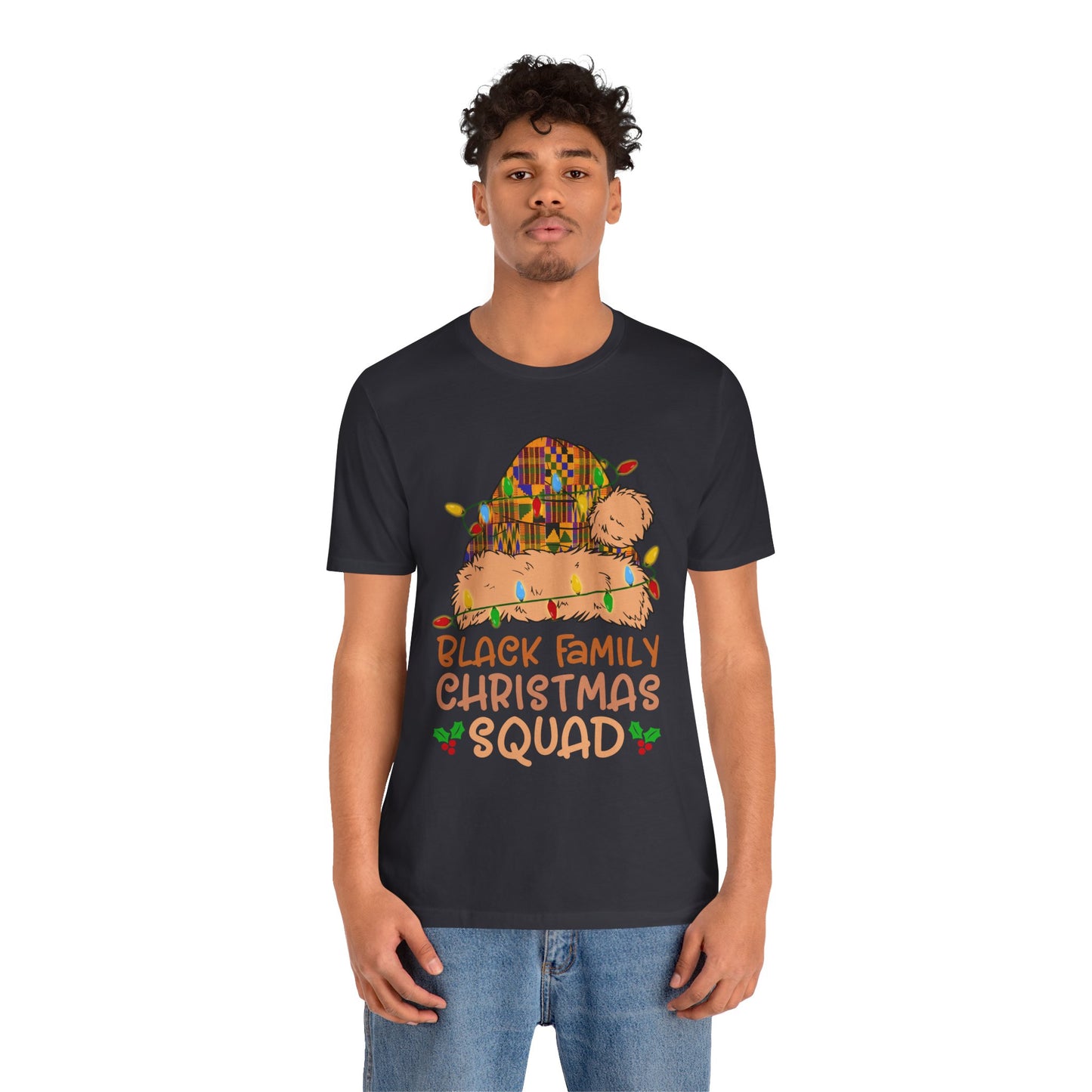 Black Family Christmas Squad Shirt – Kente Santa Hat African Heritage Holiday Tee