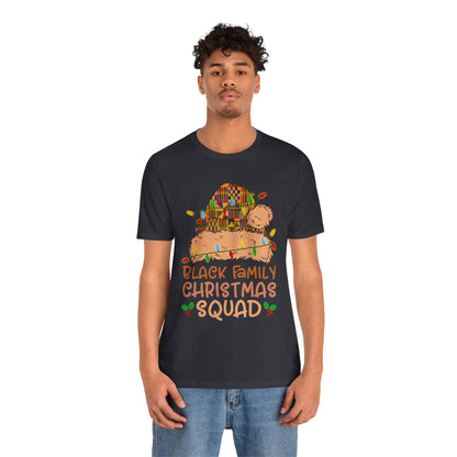 Black Family Christmas Squad Shirt – Kente Santa Hat African Heritage Holiday Tee