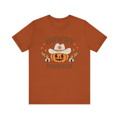 Howdy Pumpkin T-Shirt, Retro Western Cowboy Cowgirl Halloween Tee
