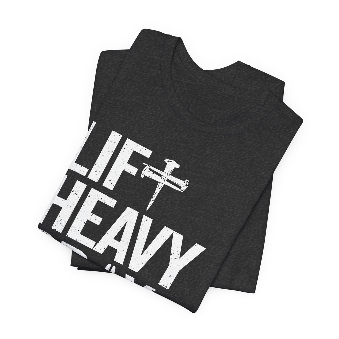 Lift Heavy Pray Hard Cross Nails Trendy Christ Gym Vintage T-Shirt