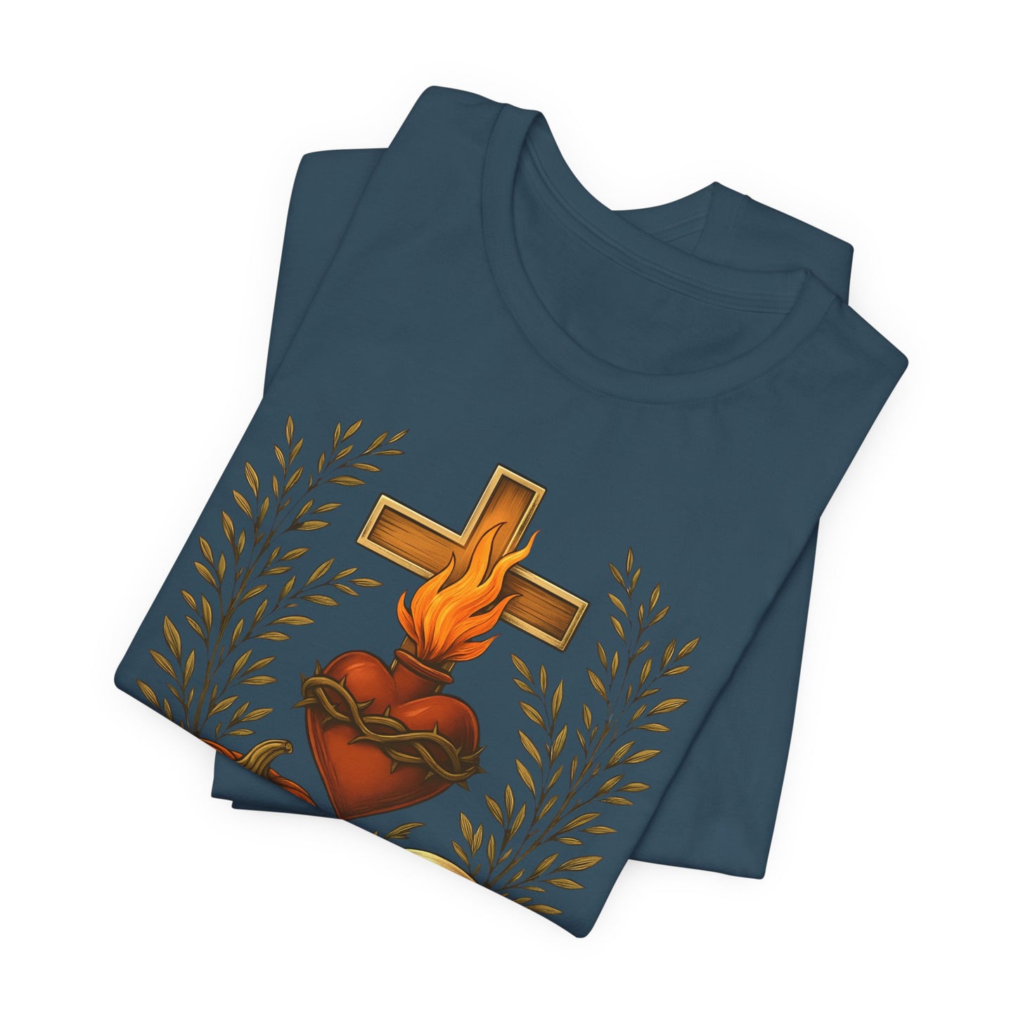 Sacred Heart Halloween Shirt – Jesus Skulls Pumpkins Christian Cross Tee