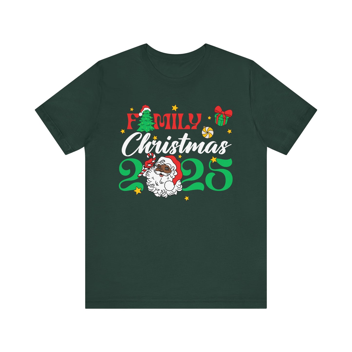 Family Christmas 2025 Shirt – Black Santa Afrocentric Matching Holiday Tee