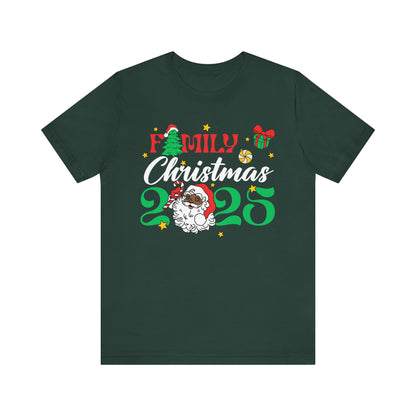 Family Christmas 2025 Shirt – Black Santa Afrocentric Matching Holiday Tee
