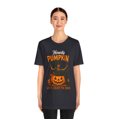 Howdy Pumpkin Shirt – Funny Black Cowgirl Western Halloween Tee