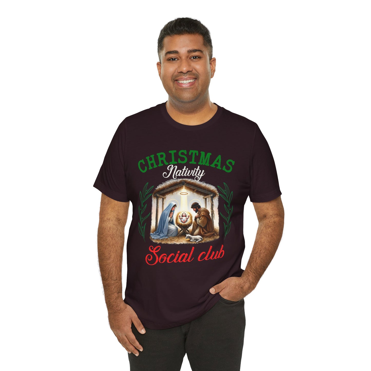 Christmas Nativity Social Club Shirt – Christian Nativity Scene Holiday Tee