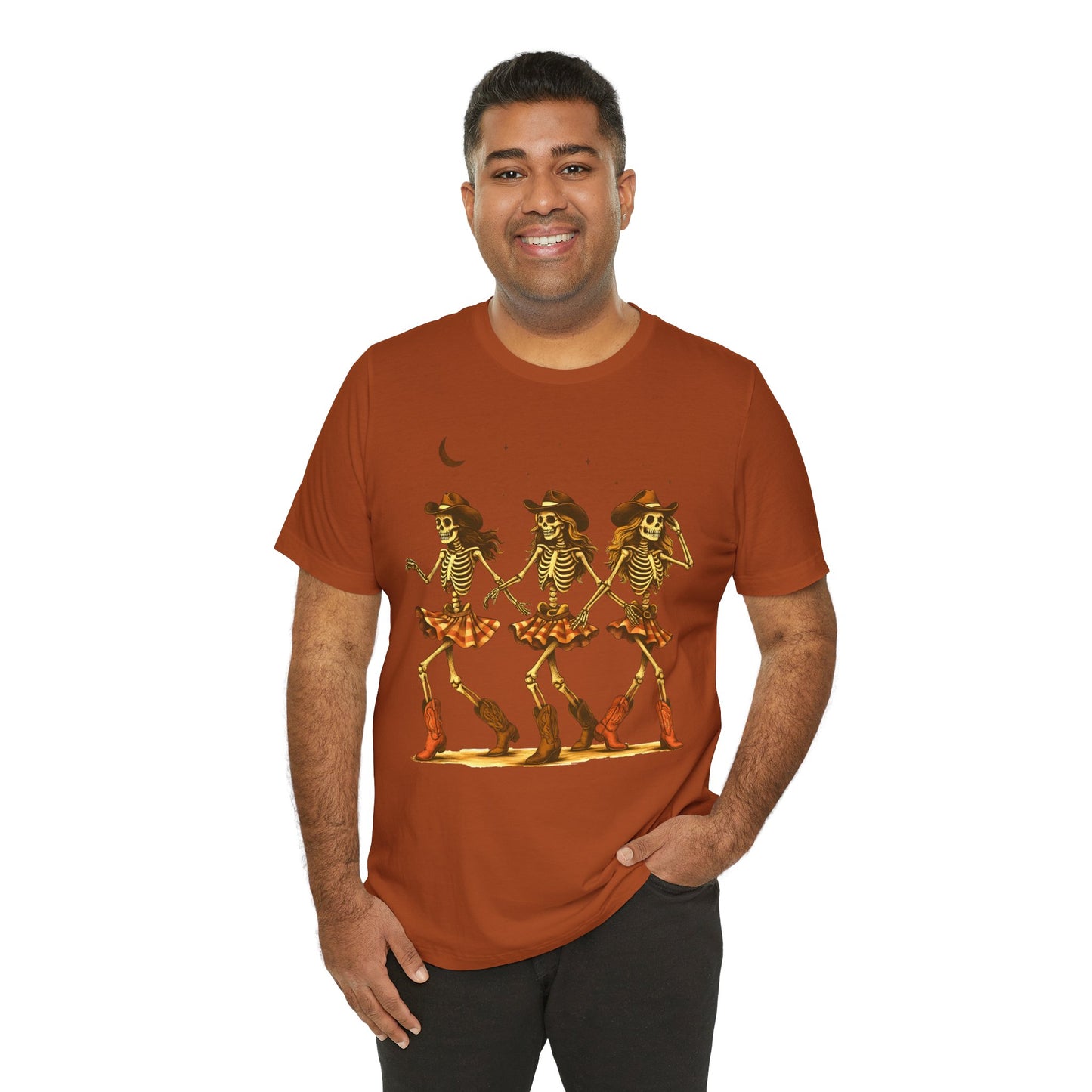 Skeleton Cowgirls Shirt Line Dancing Western Halloween Rodeo Tee