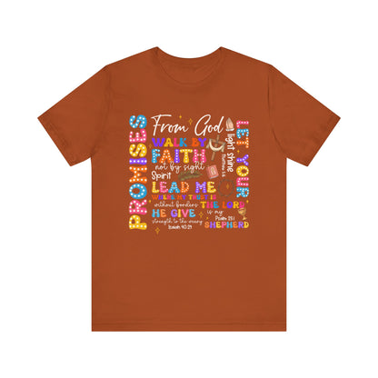 Walk by Faith Not by Sight Shirt – Christian 2 Corinthians 5:7 Groovy Scripture Tee