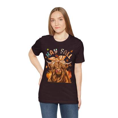 Hay Fall Highland Cow Shirt – Thankful Heifer Cute Farm Girl Thanksgiving Tee