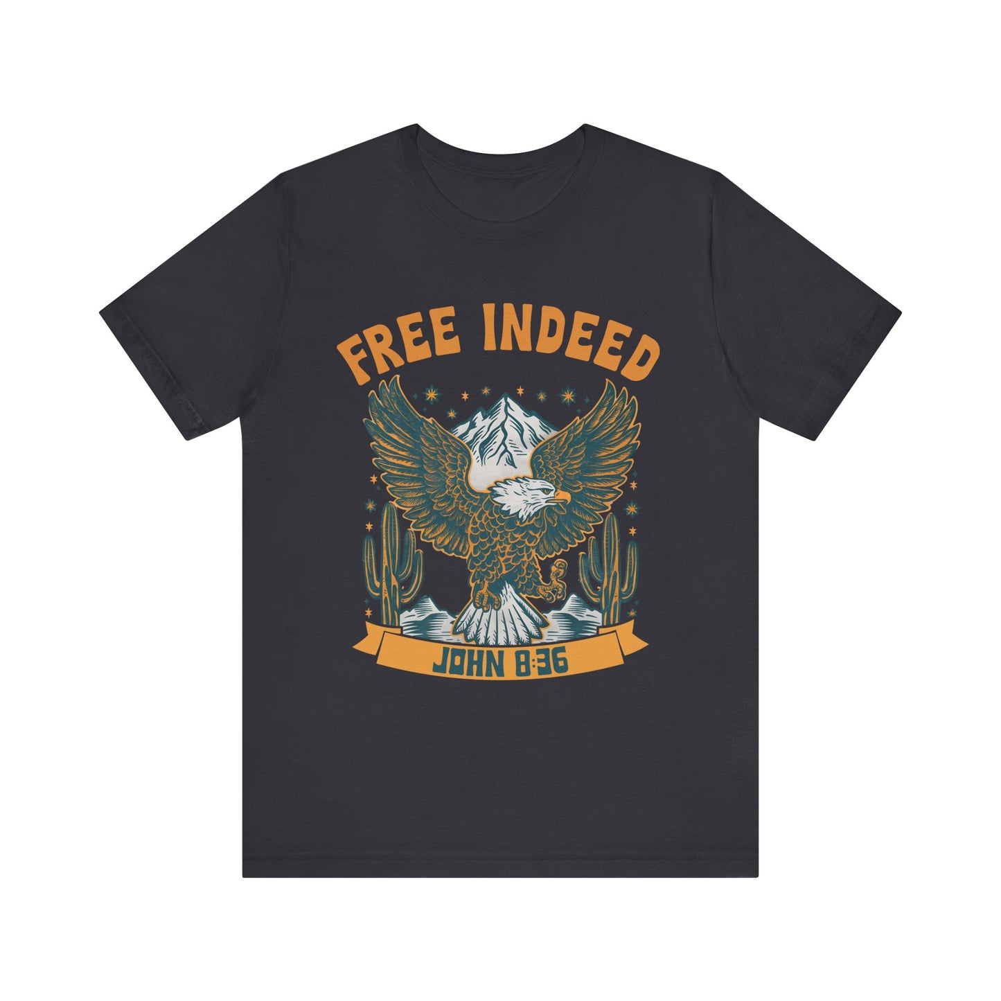 Free Indeed Shirt – Vintage John 8:36 Christian Eagle Bible Prayer Tee