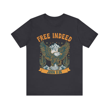 Free Indeed Shirt – Vintage John 8:36 Christian Eagle Bible Prayer Tee