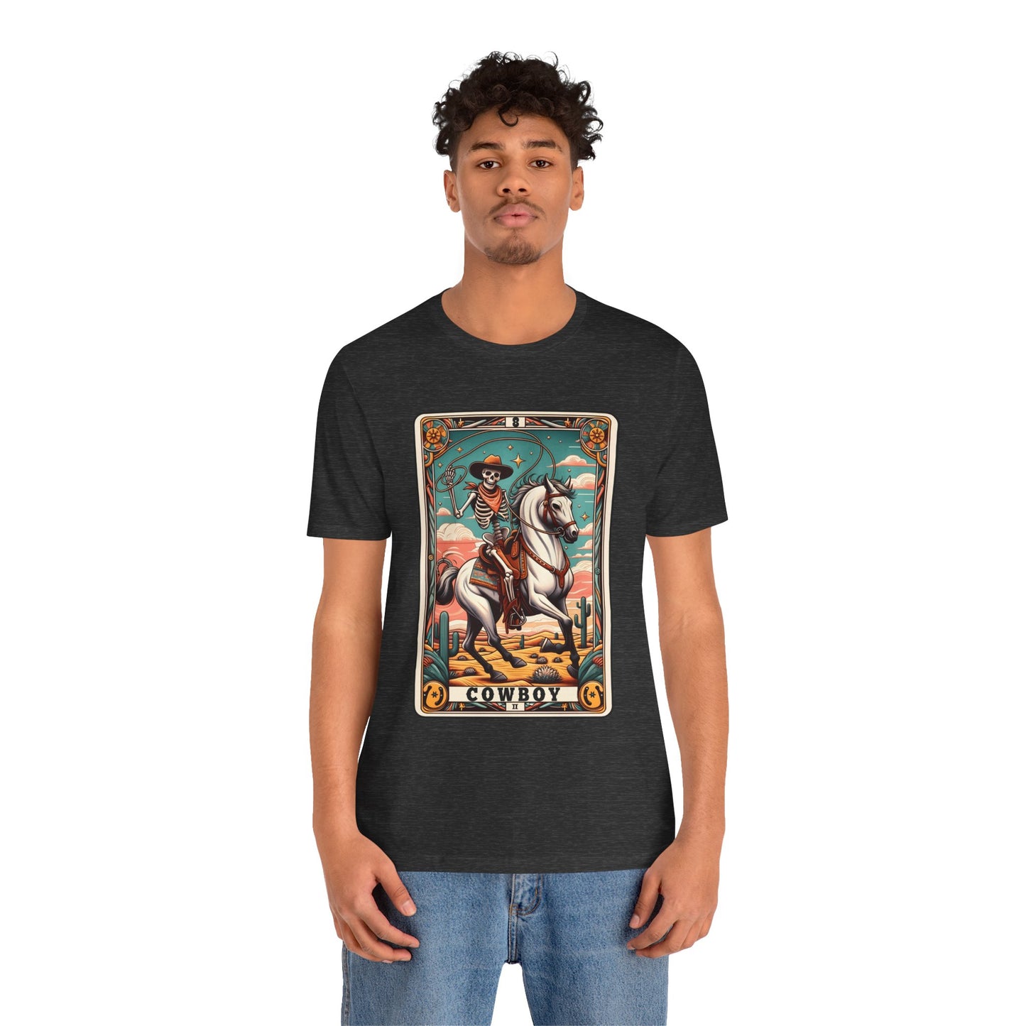 Cowboy Skeleton Tarot Card Shirt – Western Howdy Texas Rodeo Tee