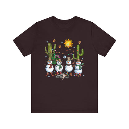 Snowman Cowboy Christmas Shirt – Western Howdy Holiday Tee for Kids & Boys