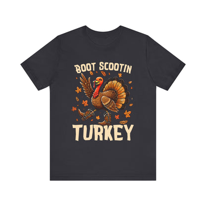 Boot Scootin’ Turkey Shirt – Funny Western Cowboy Thanksgiving Rodeo Tee