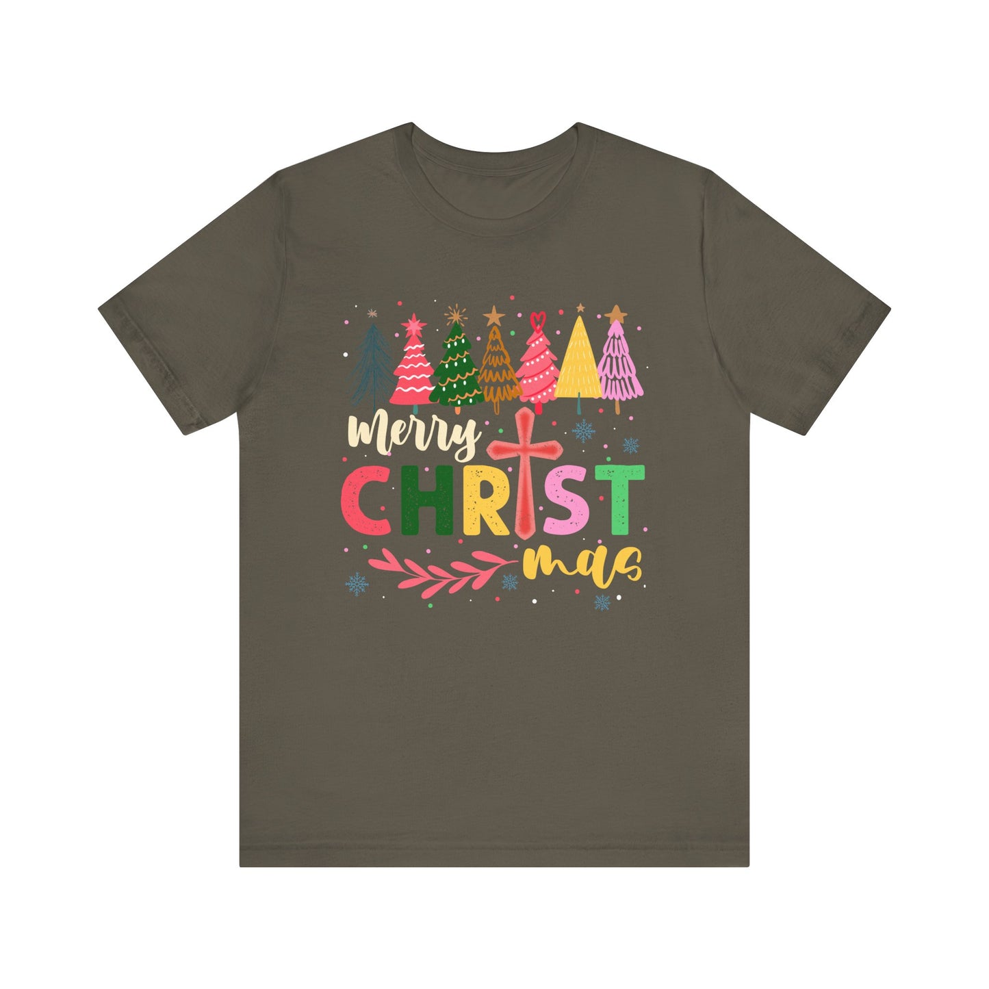 Retro Rustic Merry Christmas Shirt – Christian Cross Faith Holiday Tee