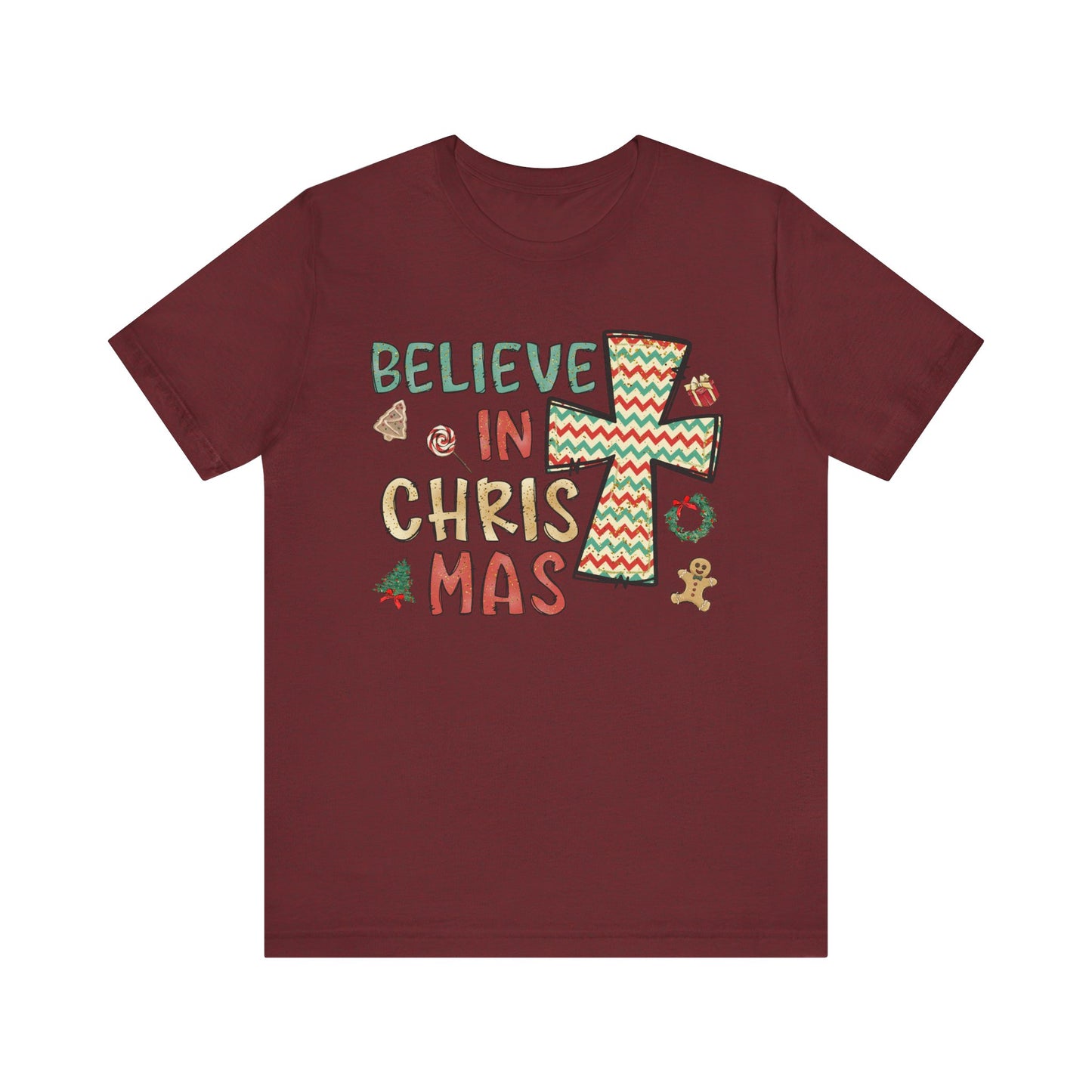 Believe in Christ-Mas Shirt – Retro Christian Jesus Vintage Holiday Faith Tee