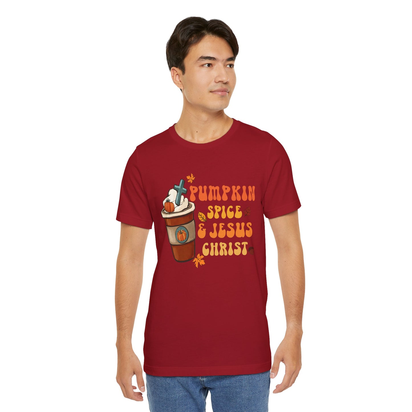 Pumpkin Spice Latte & Jesus Christ Shirt – Groovy Christian Fall Thanksgiving Tee