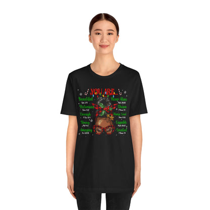 God Says I Am Christmas Shirt – Black Girl Melanin Christian Holiday Faith Tee