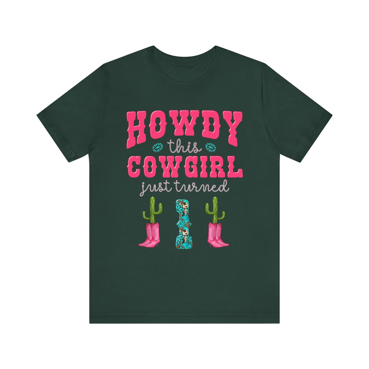 Howdy This Cowgirl Just Turned 1 Shirt – Western First Birthday Girl Rodeo Party Tee