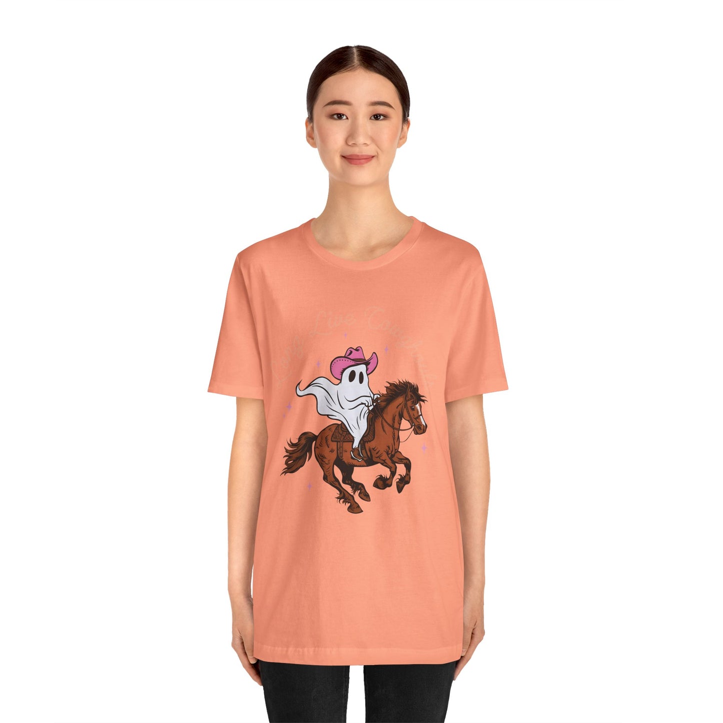 Long Live Cowghouls T-Shirt, Western Ghost Cowgirl Halloween Tee, Spooky Rodeo Shirt