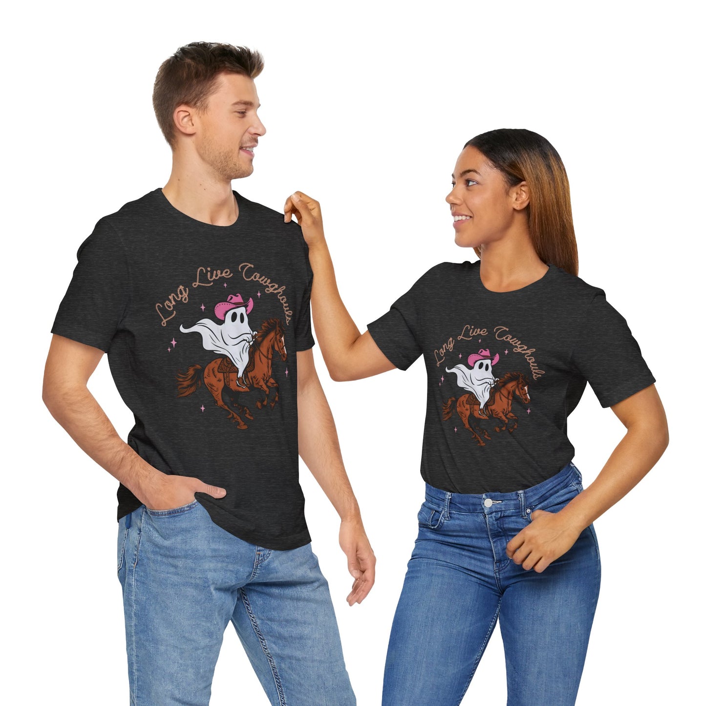 Long Live Cowghouls T-Shirt, Western Ghost Cowgirl Halloween Tee, Spooky Rodeo Shirt