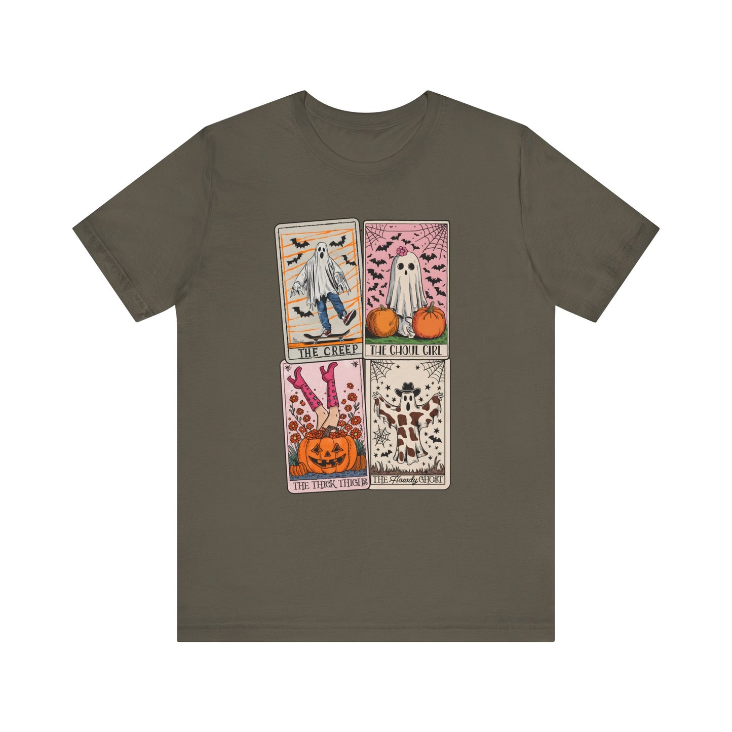 Halloween Tarot Card Ghost Shirt – The Creep, The Ghoul Girl, The Floaty Tee