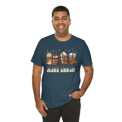 Coffee Pumpkin Spice & Jesus Christ Shirt – Christian Fall Latte Thanksgiving Tee