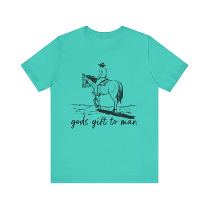 God’s Gift to Man Shirt – Cowboy Howdy Rodeo Christian Western Tee