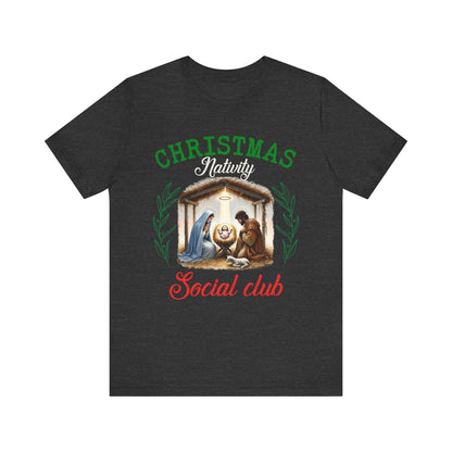 Christmas Nativity Social Club Shirt – Christian Nativity Scene Faith Holiday Tee