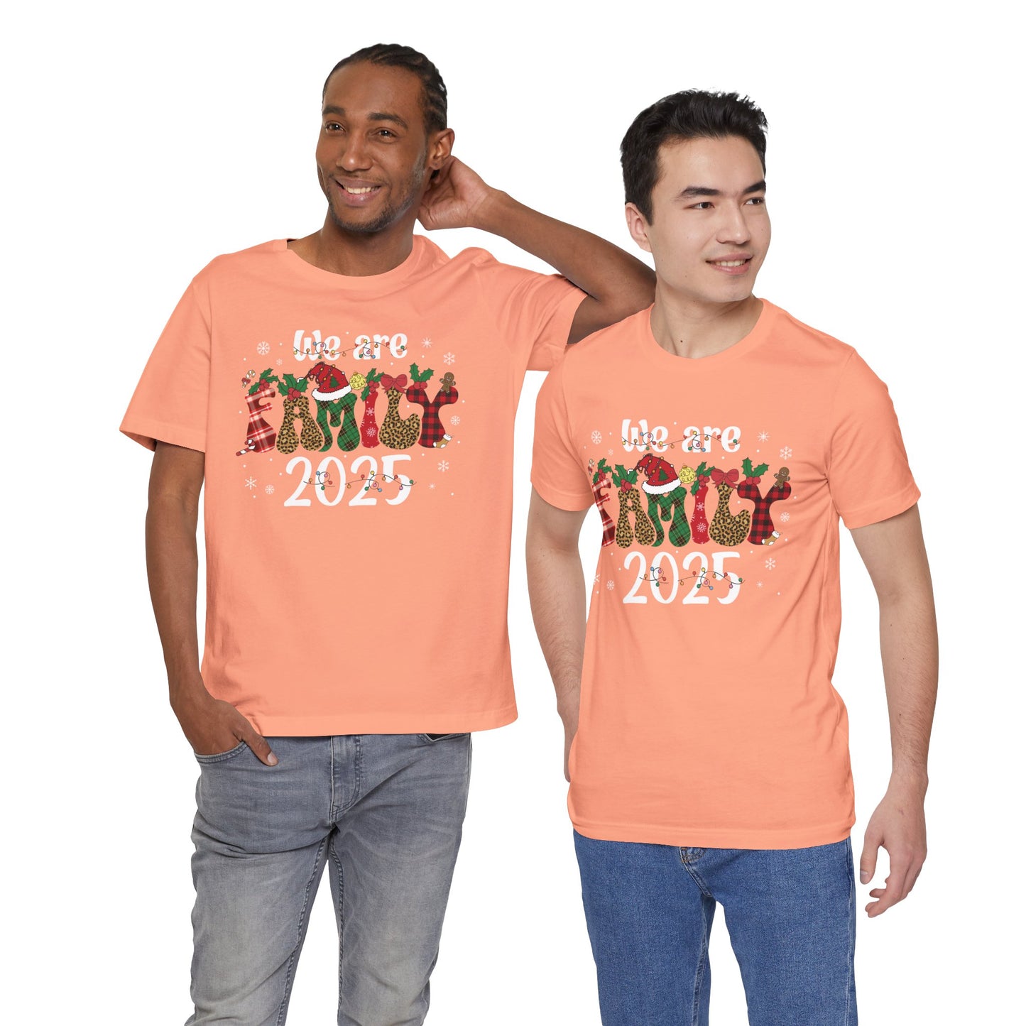 Retro Groovy We Are Family Christmas Shirt – Funky Reindeer Matching Holiday Tee