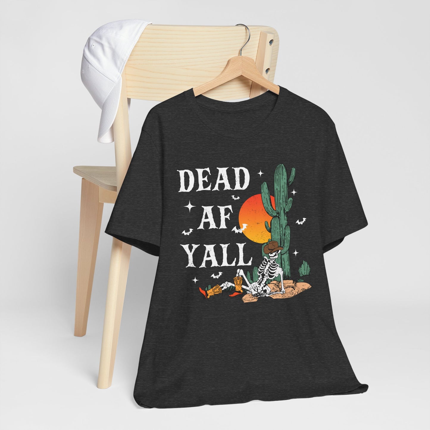 Dead AF Y’all Shirt – Western Skeleton Cowboy Spooky Halloween Tee