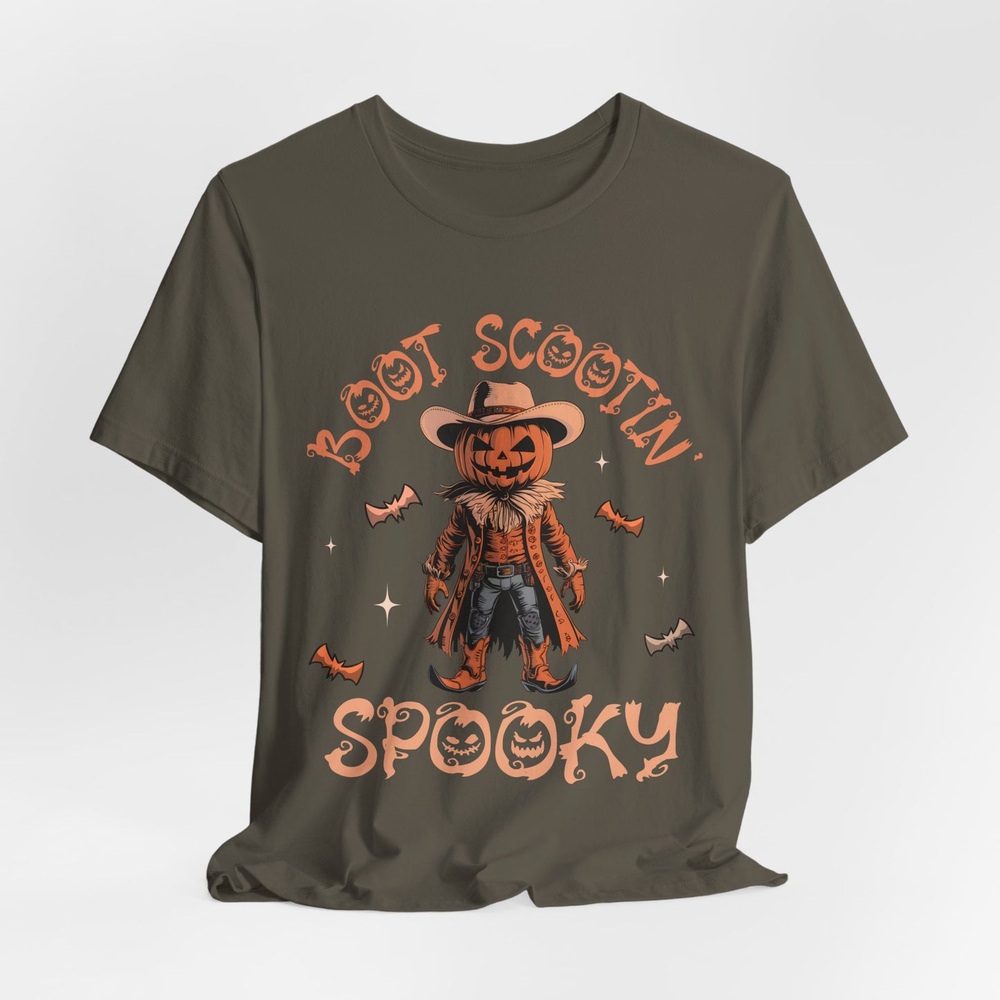 Boot Scootin’ Spooky Shirt – Funny Cowboy Pumpkin Head Western Halloween Tee