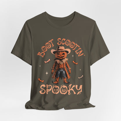 Boot Scootin’ Spooky Shirt – Funny Cowboy Pumpkin Head Western Halloween Tee