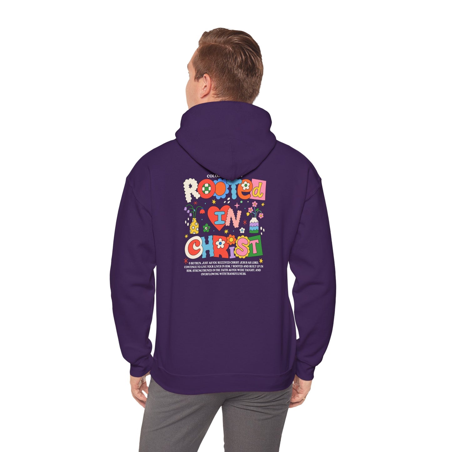 Rooted in Christ Hoodie – Floral Wildflowers Grow in Grace Christian Pullover