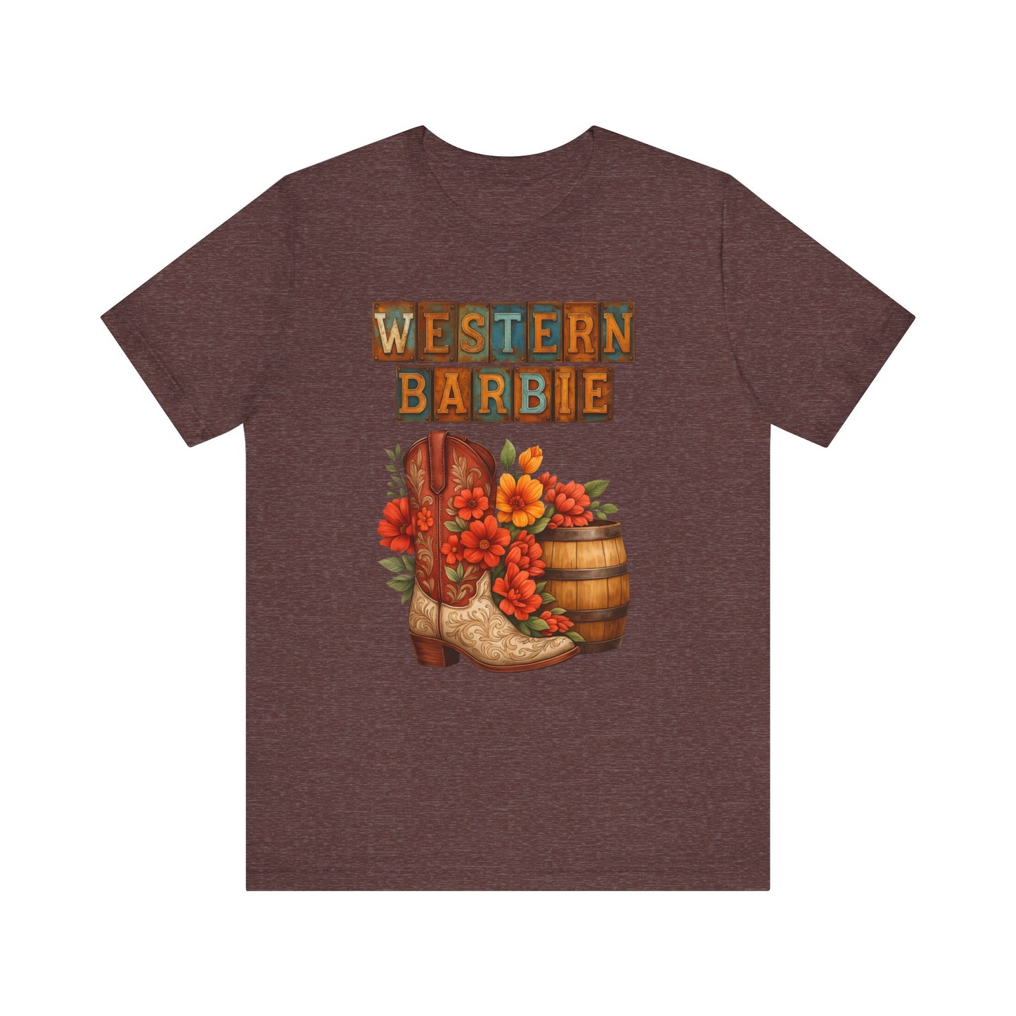 Western Barbie Cowgirl Boot Shirt – Floral Rodeo Country Girl Tee