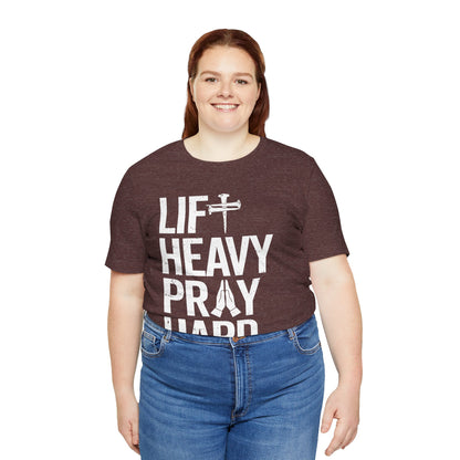 Lift Heavy Pray Hard Cross Nails Trendy Christ Gym Vintage T-Shirt