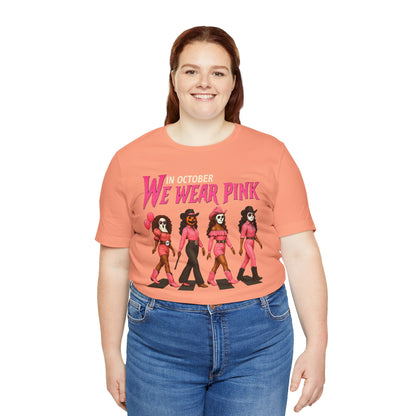 In October We Wear Pink Shirt – Spooky Cowgirl Western Halloween Tee