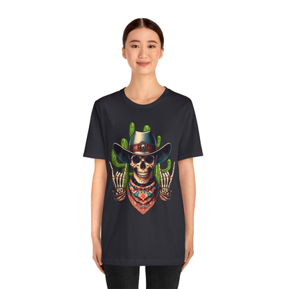 Skeleton Cowboy Howdy Shirt – Rock Hand Skull Western Rodeo Texas Tee