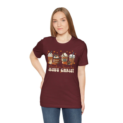Coffee Pumpkin Spice & Jesus Christ Shirt – Christian Fall Latte Thanksgiving Tee