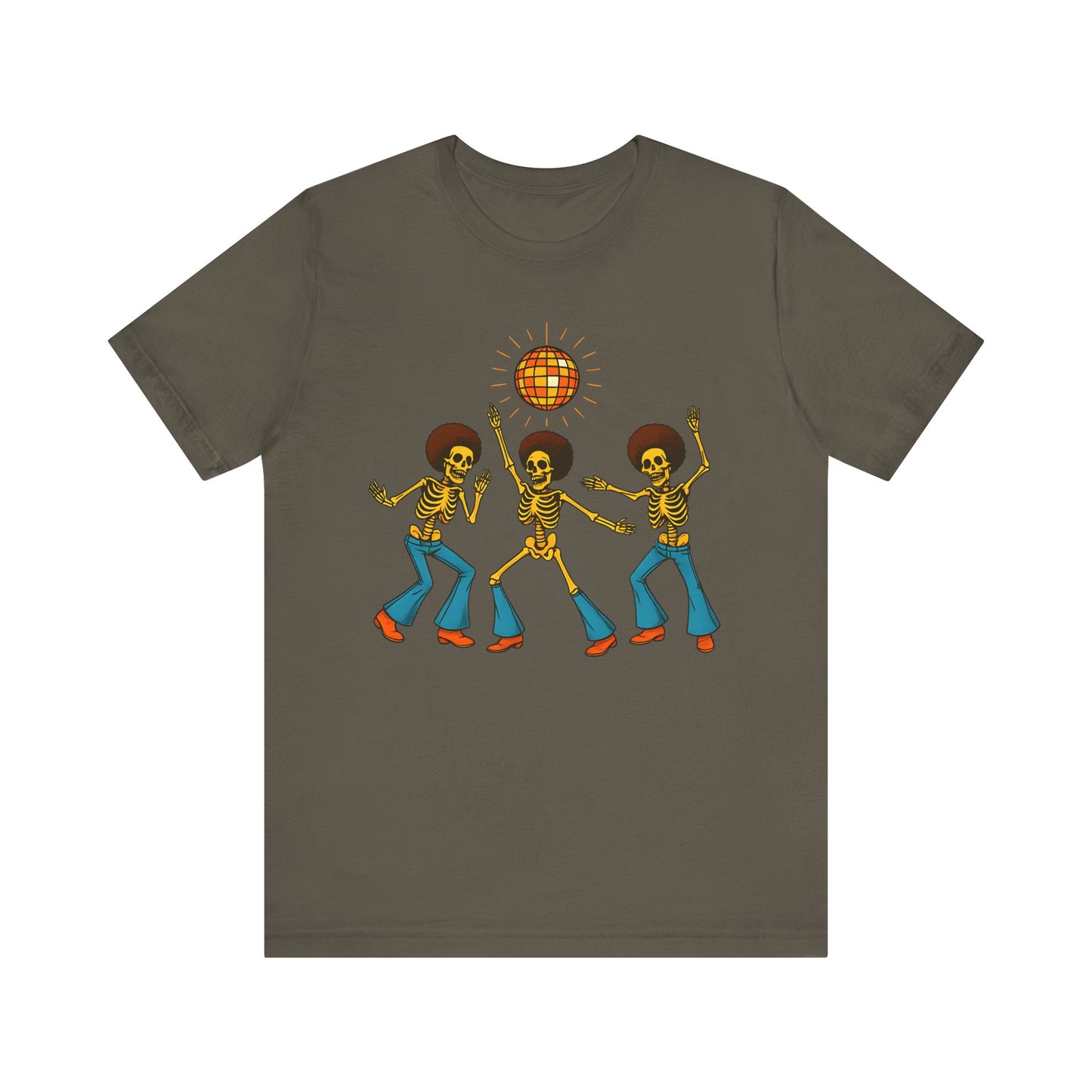 Disco Skeletons Dancing Shirt – Funny Retro 70s Halloween Party Tee