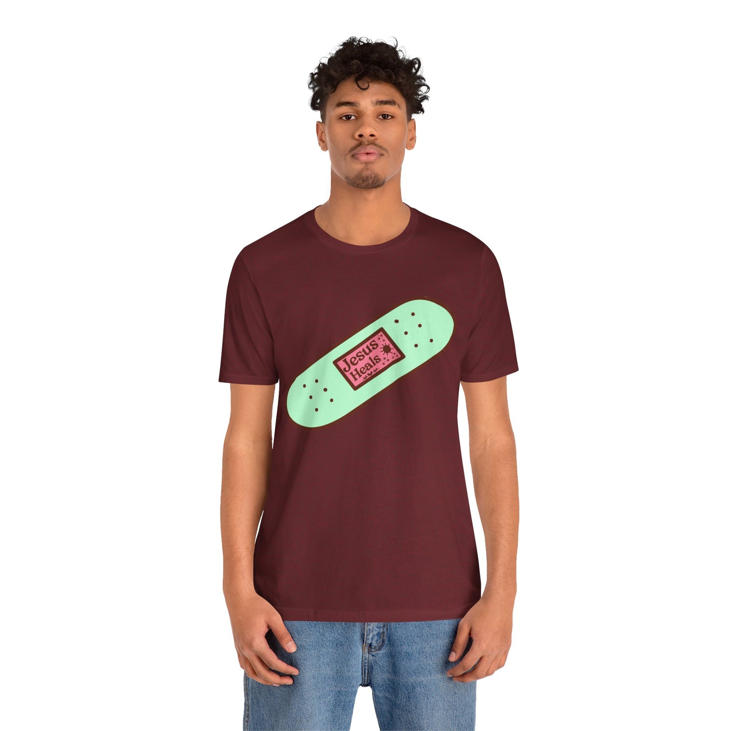 Funny Jesus Heals Shirt – God’s Promises Christian Band-Aid Prayer Tee