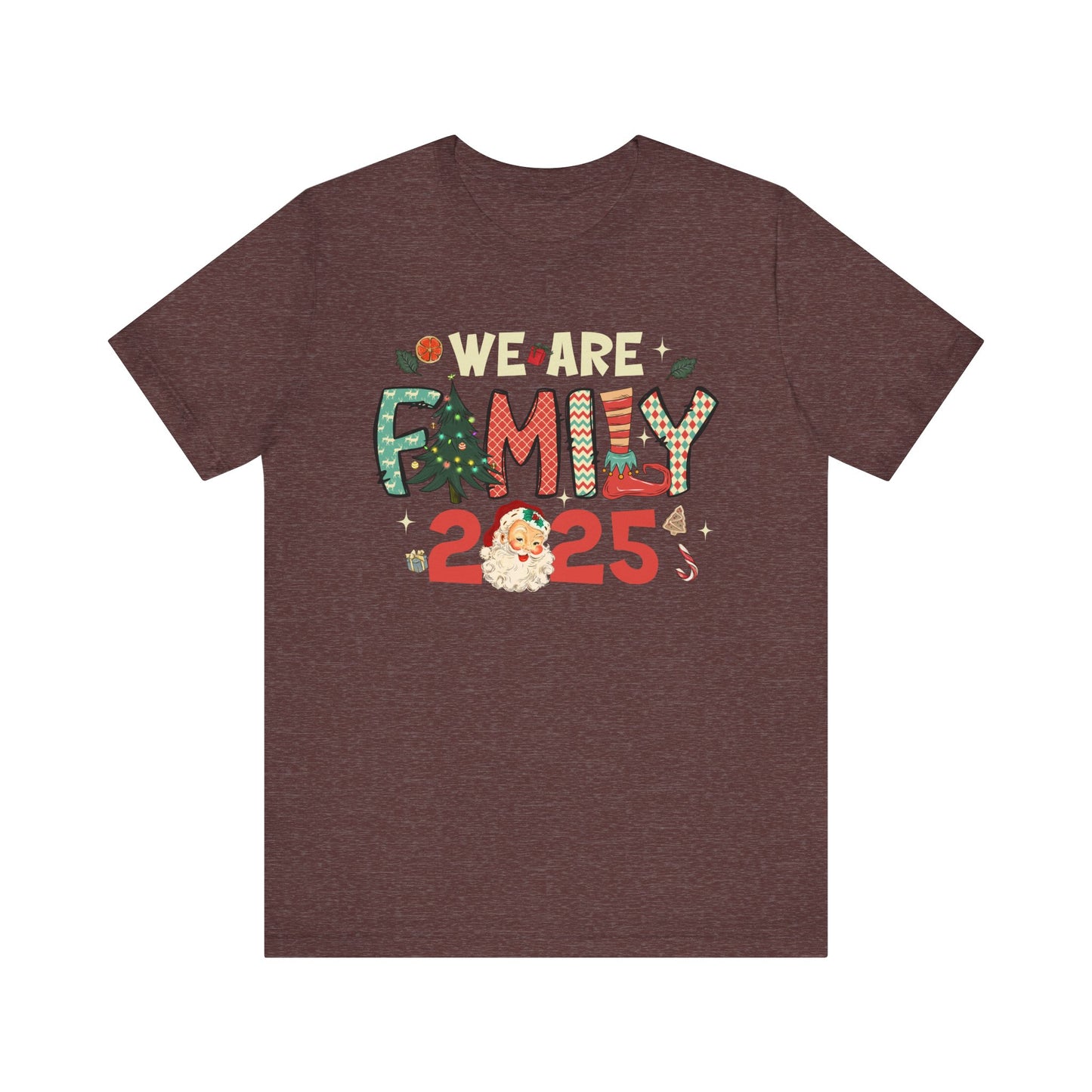 Vintage We Are Family Christmas Shirt – Retro Santa & Tree Matching Holiday Tee
