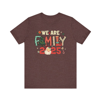 Vintage We Are Family Christmas Shirt – Retro Santa & Tree Matching Holiday Tee