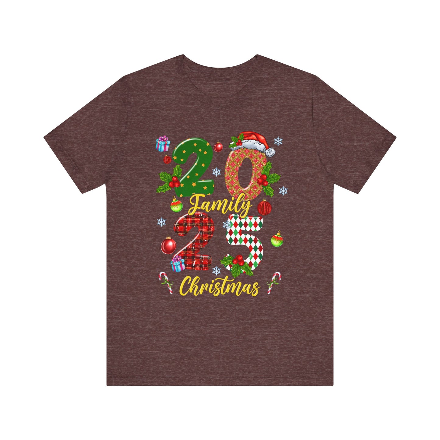 2025 Family Christmas Shirt – Red Plaid Santa Hat Matching Holiday Tee